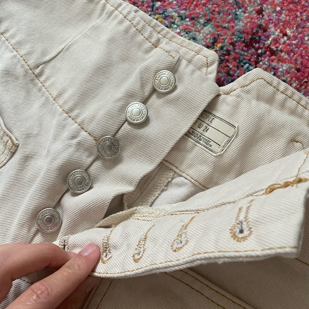Free People cream flare jeans